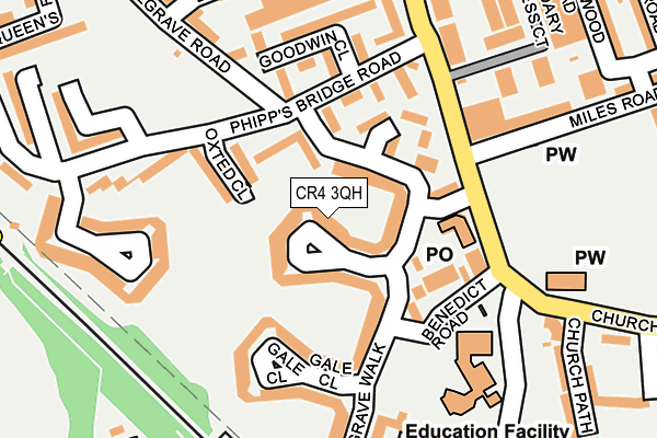 CR4 3QH map - OS OpenMap – Local (Ordnance Survey)
