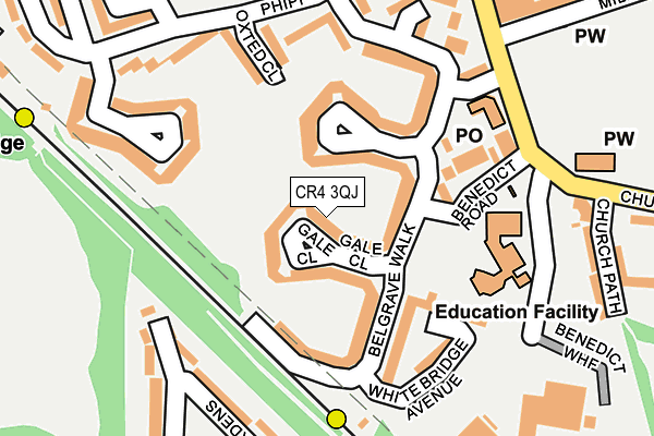 CR4 3QJ map - OS OpenMap – Local (Ordnance Survey)