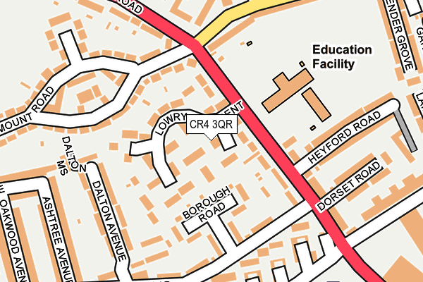 CR4 3QR map - OS OpenMap – Local (Ordnance Survey)