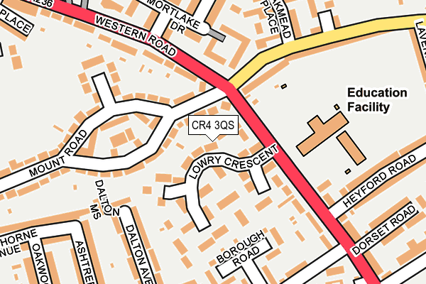 CR4 3QS map - OS OpenMap – Local (Ordnance Survey)