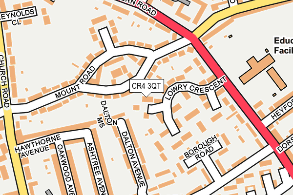 CR4 3QT map - OS OpenMap – Local (Ordnance Survey)