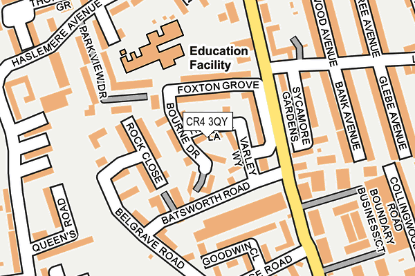 CR4 3QY map - OS OpenMap – Local (Ordnance Survey)