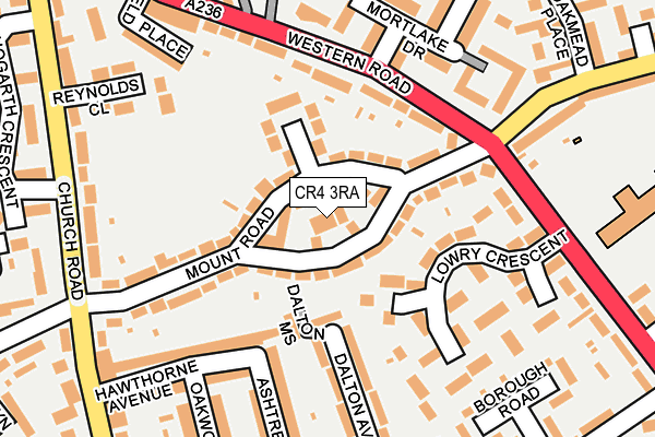 CR4 3RA map - OS OpenMap – Local (Ordnance Survey)