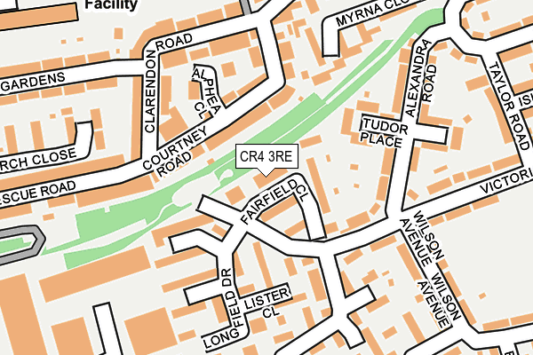 CR4 3RE map - OS OpenMap – Local (Ordnance Survey)