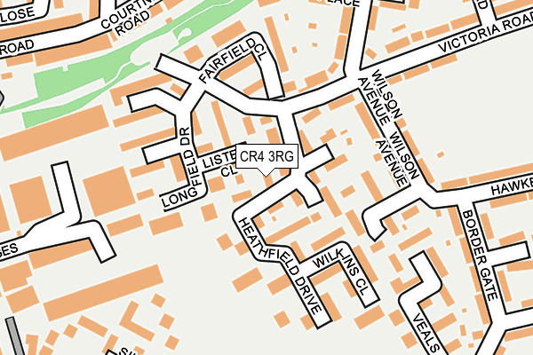 CR4 3RG map - OS OpenMap – Local (Ordnance Survey)