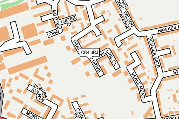 CR4 3RJ map - OS OpenMap – Local (Ordnance Survey)