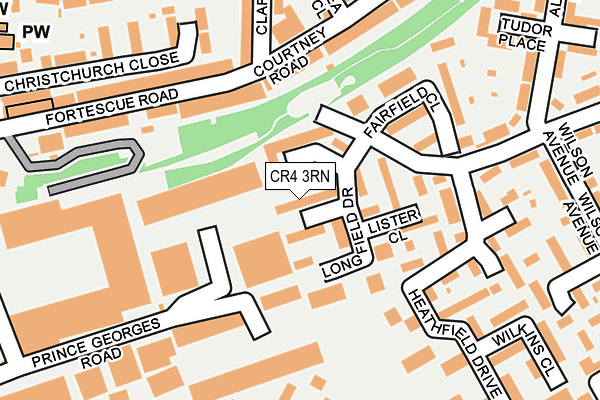 CR4 3RN map - OS OpenMap – Local (Ordnance Survey)