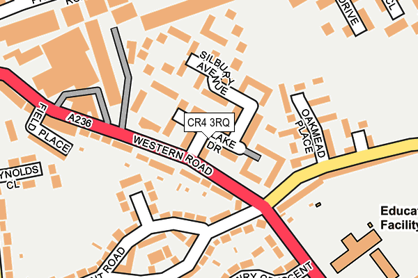 CR4 3RQ map - OS OpenMap – Local (Ordnance Survey)