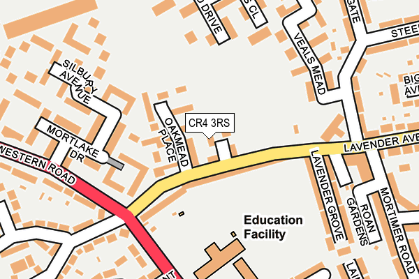 CR4 3RS map - OS OpenMap – Local (Ordnance Survey)