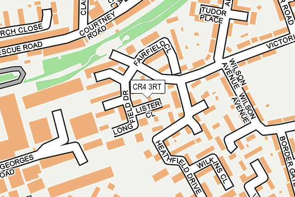 CR4 3RT map - OS OpenMap – Local (Ordnance Survey)