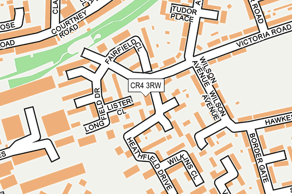 CR4 3RW map - OS OpenMap – Local (Ordnance Survey)