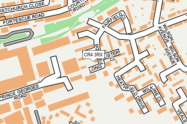 CR4 3RX map - OS OpenMap – Local (Ordnance Survey)