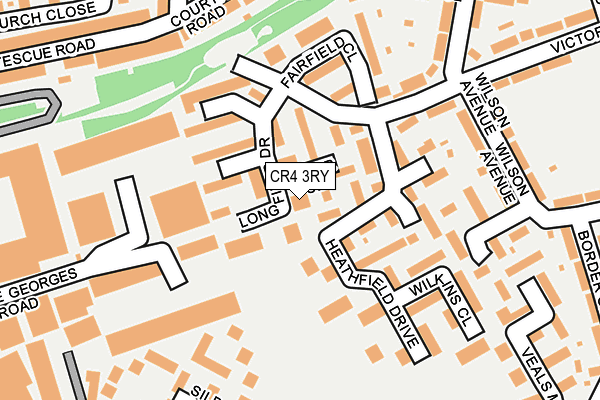 CR4 3RY map - OS OpenMap – Local (Ordnance Survey)