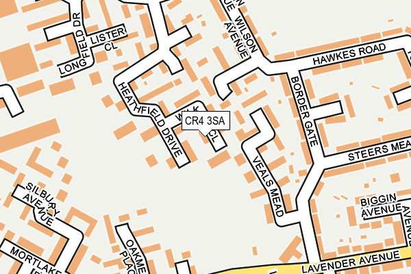 CR4 3SA map - OS OpenMap – Local (Ordnance Survey)