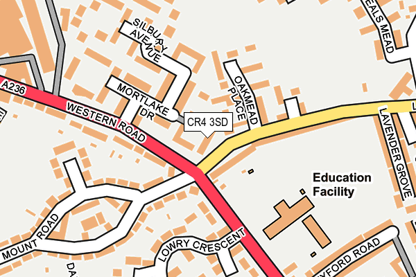 CR4 3SD map - OS OpenMap – Local (Ordnance Survey)