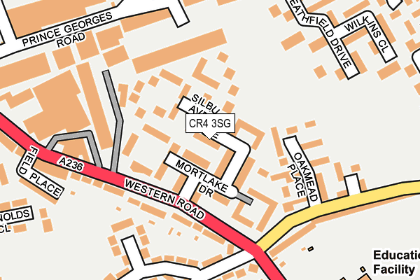 CR4 3SG map - OS OpenMap – Local (Ordnance Survey)