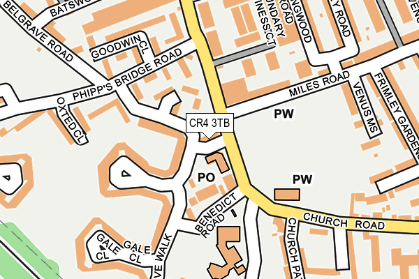 CR4 3TB map - OS OpenMap – Local (Ordnance Survey)