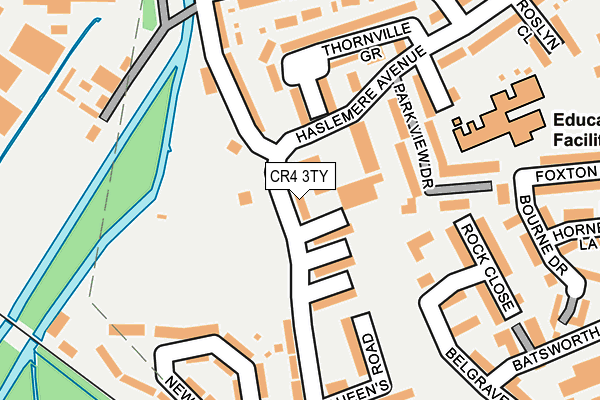 CR4 3TY map - OS OpenMap – Local (Ordnance Survey)