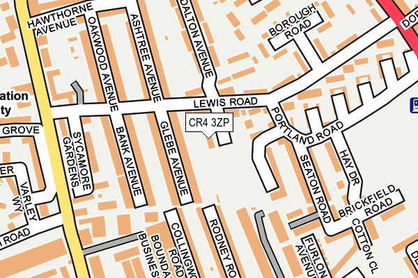 CR4 3ZP map - OS OpenMap – Local (Ordnance Survey)