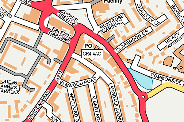 CR4 4AG map - OS OpenMap – Local (Ordnance Survey)