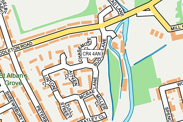 CR4 4AN map - OS OpenMap – Local (Ordnance Survey)