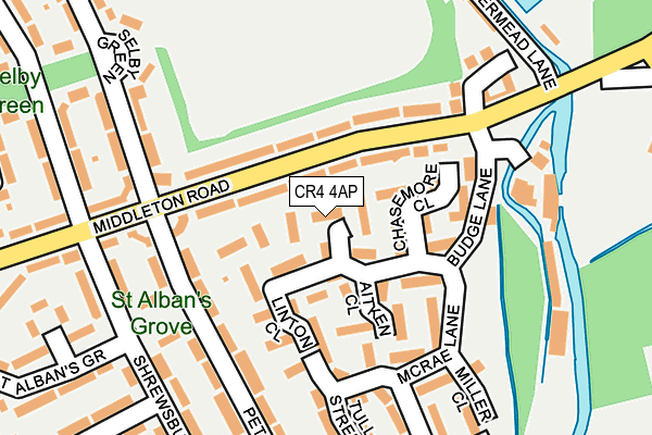 CR4 4AP map - OS OpenMap – Local (Ordnance Survey)