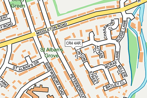 CR4 4AR map - OS OpenMap – Local (Ordnance Survey)