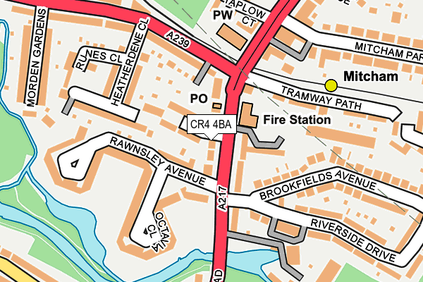 CR4 4BA map - OS OpenMap – Local (Ordnance Survey)