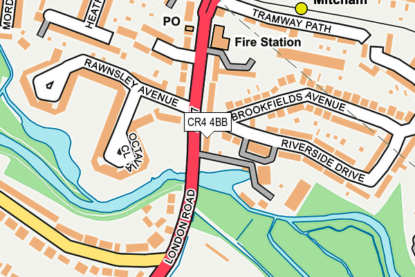 CR4 4BB map - OS OpenMap – Local (Ordnance Survey)