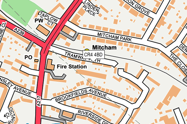 CR4 4BD map - OS OpenMap – Local (Ordnance Survey)