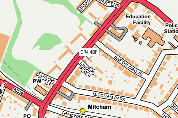 CR4 4BF map - OS OpenMap – Local (Ordnance Survey)