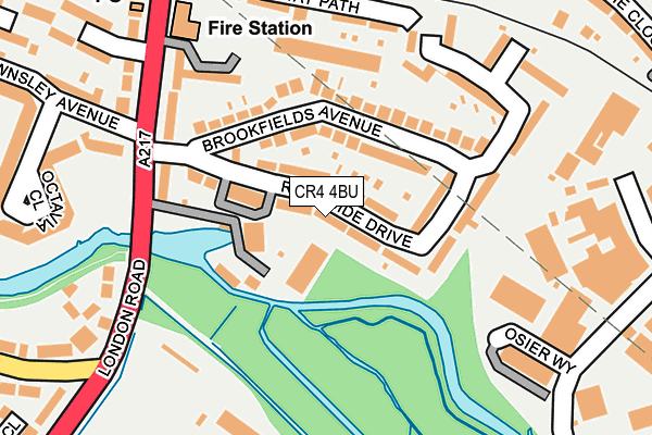 CR4 4BU map - OS OpenMap – Local (Ordnance Survey)