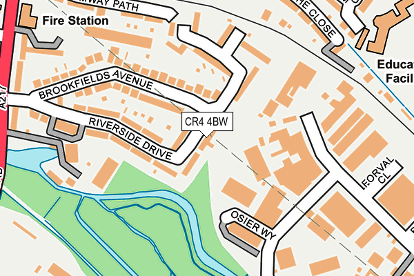 CR4 4BW map - OS OpenMap – Local (Ordnance Survey)