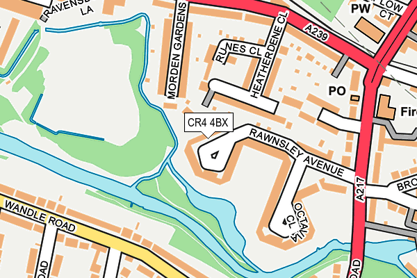 CR4 4BX map - OS OpenMap – Local (Ordnance Survey)