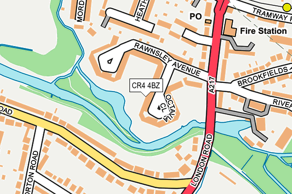 CR4 4BZ map - OS OpenMap – Local (Ordnance Survey)