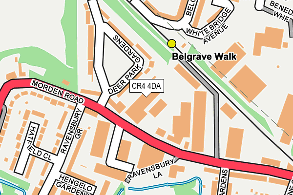 CR4 4DA map - OS OpenMap – Local (Ordnance Survey)