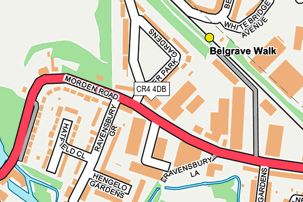 CR4 4DB map - OS OpenMap – Local (Ordnance Survey)