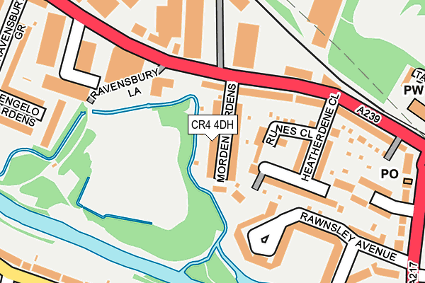 CR4 4DH map - OS OpenMap – Local (Ordnance Survey)