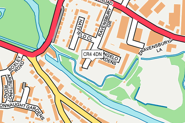CR4 4DN map - OS OpenMap – Local (Ordnance Survey)