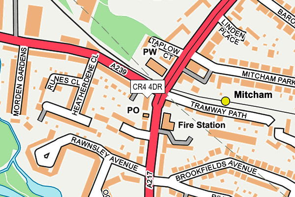 CR4 4DR map - OS OpenMap – Local (Ordnance Survey)