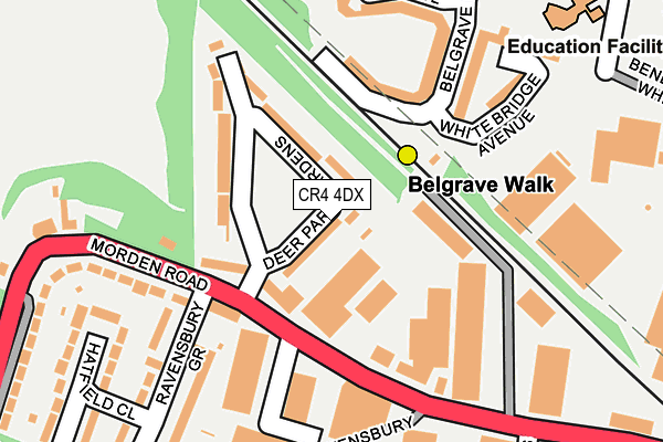 CR4 4DX map - OS OpenMap – Local (Ordnance Survey)