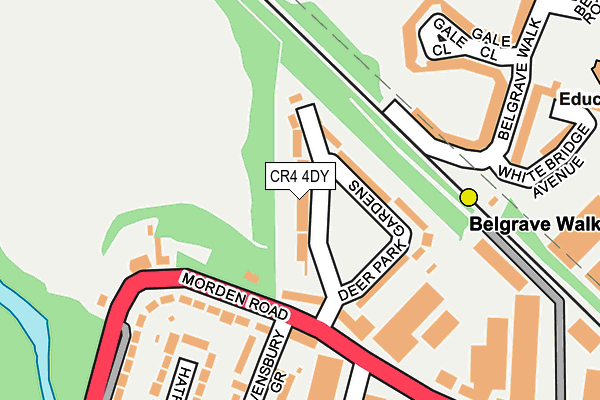 CR4 4DY map - OS OpenMap – Local (Ordnance Survey)