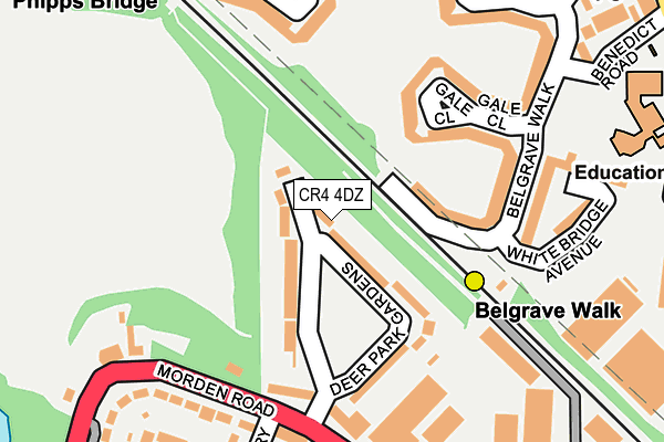 CR4 4DZ map - OS OpenMap – Local (Ordnance Survey)