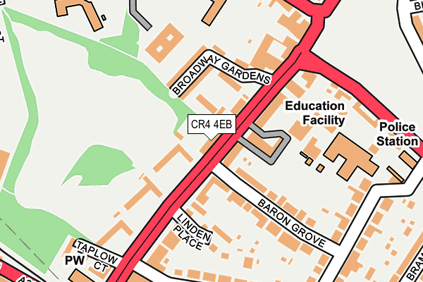 CR4 4EB map - OS OpenMap – Local (Ordnance Survey)