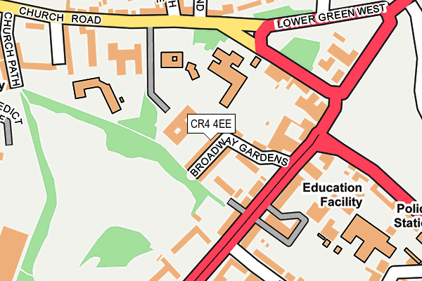 CR4 4EE map - OS OpenMap – Local (Ordnance Survey)