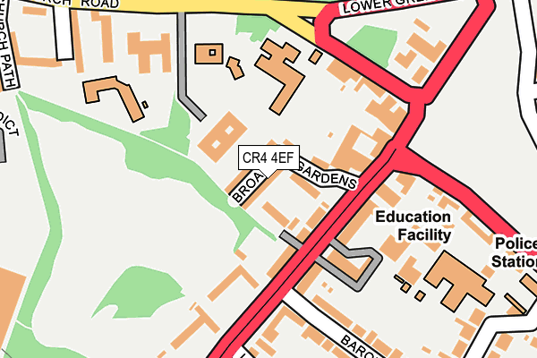 CR4 4EF map - OS OpenMap – Local (Ordnance Survey)