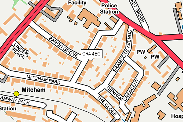 CR4 4EG map - OS OpenMap – Local (Ordnance Survey)