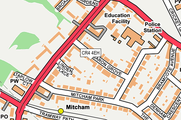 CR4 4EH map - OS OpenMap – Local (Ordnance Survey)