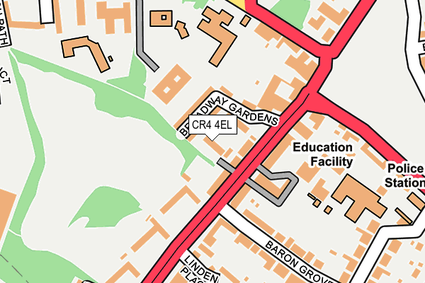 CR4 4EL map - OS OpenMap – Local (Ordnance Survey)