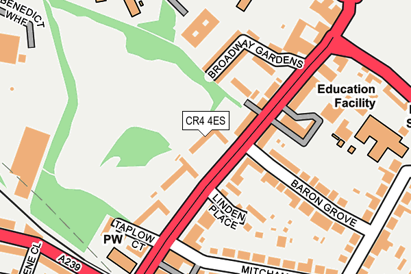 CR4 4ES map - OS OpenMap – Local (Ordnance Survey)